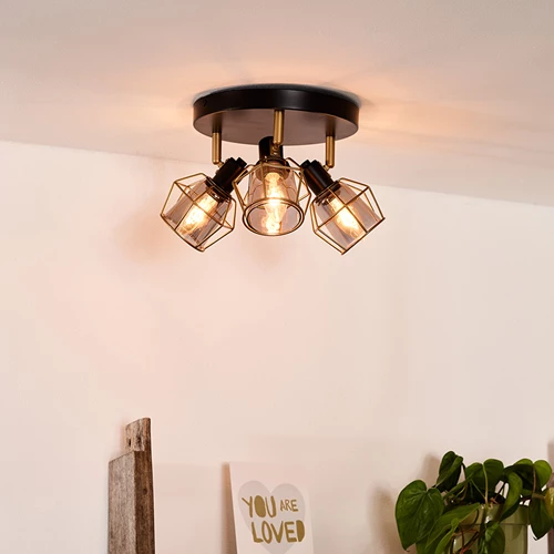 Lucide NILA - Deckenstrahler - Ø 36 cm - 3xE14 - Schwarz - Atmosphäre 1